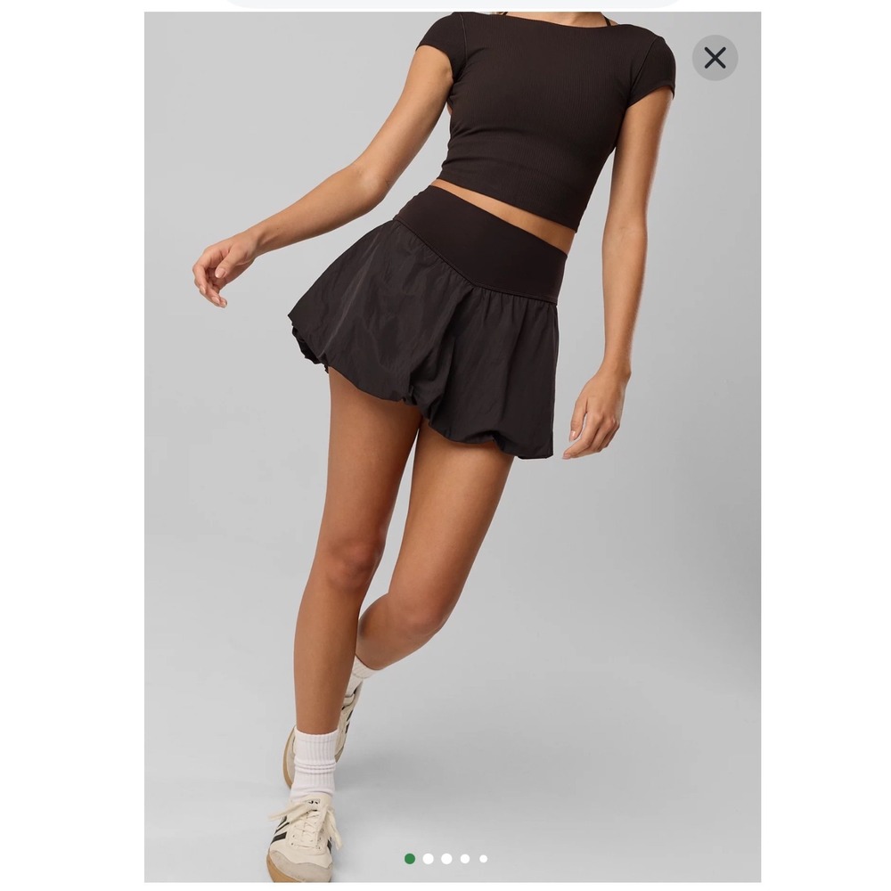 NWT OFFLINE by Aerie Real Me Bubble Skort Black Mini Skirt S Athleisure Tennis